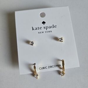 Kate Spade Gold Tone Cubic Zirconia Earrings NWT